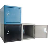 Stackable Cube Locker, 12" x 18" x 12", Steel, Grey, Knocked Down - KLETON 