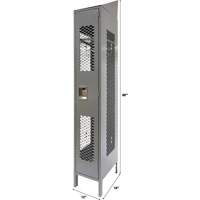 Vented Lockers, 12" x 18" x 88", Steel, Grey, Knocked Down, Perforated - KLETON 