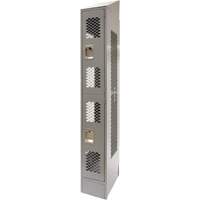 Vented Lockers, 2 -tier, 12" x 18" x 88", Steel, Grey, Knocked Down, Perforated - KLETON 
