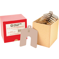 Slotted Shim Assortments, 2" L x 0.001"- 0.075" Thickness, 2" W, Stainless Steel - Precision Brand 42945