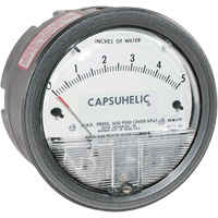4000 Series Capsuhelic&reg; Vertical Scale Differential Pressure Gauge with Case, 4" , 0 - 100 in. w.c., Panel Mount, Analogue - Dwyer 4100B