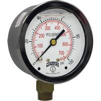 Brass Pressure Gauge, 2-1/2" , 0 - 100 psi, Bottom Mount, Liquid Filled Analogue - Winters PFQ804