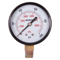 Manom&egrave;tres,  2-1/2", 0 - 1000 psi, Fixation inf&eacute;rieure, Analogique - Baker LVBNA-1000P