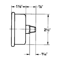 Manom&egrave;tres,  2-1/2", 0-400 psi/0-2800 kPa, Fixation inf&eacute;rieure, Analogique rempli de liquide - Baker AVNC-400P