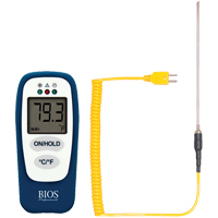 Food Thermometer with HACCP Check, Contact, Digital, -83.2 - 1999°F (-64 to 1400°C) - BIOS 300SC