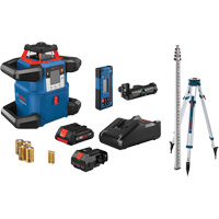 Ensemble laser rotatif horizontal auto-nivelant connect&eacute; Revolve4000, 4000' (1219,2 m), 635 N.m - Bosch GRL4000-80CHK