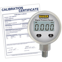 Manom&egrave;tre s&eacute;rie B50006 avec certificat ISO,  2-1/2", 0 - 1000 psi, Fixation inf&eacute;rieure, Num&eacute;rique - Baker B51000-NIST