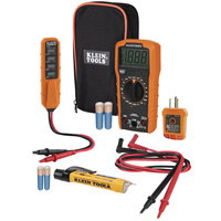 Trousse dessai &eacute;lectrique avec multim&egrave;tre num&eacute;rique - Klein Tools MM320KIT