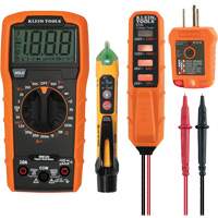 Trousse dessai &eacute;lectrique avec multim&egrave;tre num&eacute;rique - Klein Tools MM320KIT