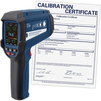 Professional Infrared Thermometer with Integrated Type K Thermocouple & Calibration Certificate, -58 - 3362°F (-50 - 1850°C), 55:1, Adjustable Emmissivity - Reed Instruments R2340-NIST