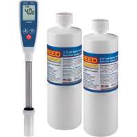 Ensemble de compteur de pH &agrave; tige longue & solution tampon 4 pH/7 pH - Reed Instruments R3510-KIT
