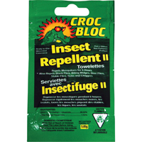 Insectifuge, 6 heures de protection, DEET &agrave; 30 %, Serviette, 5,58 g - Croc Bloc 1240500