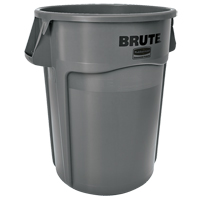 Round Brute&reg; Containers, Polyethylene, 20 US gal. - Rubbermaid FG262000GRAY