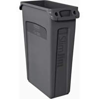 Slim Jim&reg; Container with Venting Channels, Plastic, 23 US gal. - Rubbermaid FG354060BLA