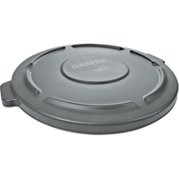 Couvercles ronds Brute, Couvercle plat, Plastique/Poly&eacute;thyl&egrave;ne, Convient aux contenants 22-1/4" dia. - Rubbermaid FG263100GRAY