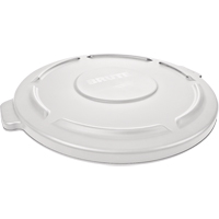 Couvercles ronds Brute, Couvercle plat, Plastique/Poly&eacute;thyl&egrave;ne, Convient aux contenants 24" dia. - Rubbermaid FG264560WHT