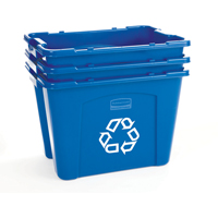 Recycling Boxes, Curbside, 14 US gal. - Rubbermaid FG571473BLUE
