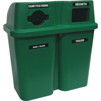 Contenants de recyclage Bullseye, Bord de rue, Plastique, 2 x 22 gal. US - Techstar Plastics Inc 565-GREEN