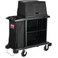 Executive Compact Housekeeping Cart - Rubbermaid FG619000BLA
