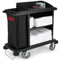 Executive Compact Housekeeping Cart - Rubbermaid FG619000BLA