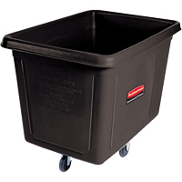 Bulk Cube Truck, Polyethylene, 48" L x 34-1/16" W x 36-1/2" H, 20 cu.ft. Volume, 600 lbs. Capacity - Rubbermaid FG461900BLA