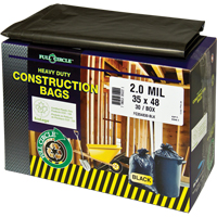 Sacs pour d&eacute;chets pour entrepreneurs, Fort, 30" la x 48" lo, 2 mils, Noir, Capacit&eacute; 121,13 L (32 gal.) - Alte-Rego FC304830-BLK