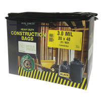 Sacs pour d&eacute;chets pour entrepreneurs, Fort, 30" la x 48" lo, 3 mils, Noir, Capacit&eacute; 113,56 L (30 gal.) - Alte-Rego FC304820-BLK