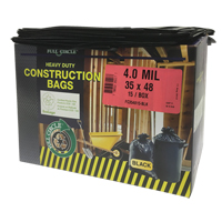 Sacs pour d&eacute;chets pour entrepreneurs, Fort, 35" la x 48" lo, 4 mils, Noir, Capacit&eacute; 166,55 L (44 gal.) - Alte-Rego FC354815-BLK