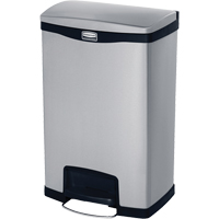 Slim Jim&reg; Waste Container, Stainless Steel, 13 US gal. Capacity - Rubbermaid 1901992