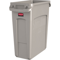 Slim Jim&reg; Vented Containers, Deskside, Polyethylene, 16 US gal. - Rubbermaid 1971259