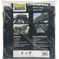 Tarp, Light Industrial Duty, Black, 8' x 10' x 8 mils -  