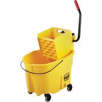 WaveBrake&reg; Mop Bucket & Wringer Combo Pack, Side Press, 8.75 US Gal.(35 Quart), Yellow - Rubbermaid FG758088YEL