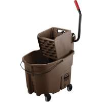 WaveBrake&reg; Mop Bucket & Wringer Combo Pack, Side Press, 8.75 US Gal.(35 Quart), Brown - Rubbermaid FG758088BRN