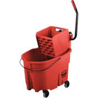 WaveBrake&reg; Mop Bucket & Wringer Combo Pack, Side Press, 8.75 US Gal.(35 Quart), Red - Rubbermaid FG758888RED