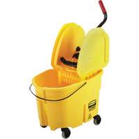WaveBrake&reg; Mop Bucket & Wringer Combo Pack, Down Press, 8.75 US Gal.(35 Quart), Yellow - Rubbermaid FG757788YEL