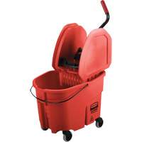 WaveBrake&reg; Mop Bucket & Wringer Combo Pack, Down Press, 8.75 US Gal.(35 Quart), Red - Rubbermaid FG757888RED