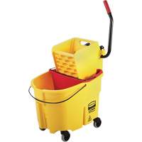 WaveBrake&reg; Mop Bucket & Wringer Combo Pack, Side Press, 8.75 US Gal.(35 Quart), Yellow - Rubbermaid 
