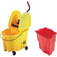 WaveBrake&reg; Mop Bucket & Wringer Combo Pack, Down Press, 8.75 US Gal.(35 Quart), Yellow - Rubbermaid 