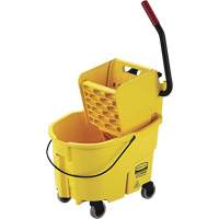 WaveBrake&reg; Mop Bucket and Wringer, Side Press, 6.5 US Gal. (26 Quart), Yellow - Rubbermaid FG748000YEL
