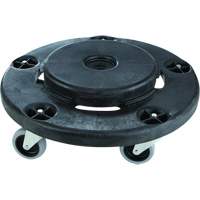 Brute&reg; Quiet Dolly, Polyethylene, Black, Fits: 26-1/2" Dia. - Rubbermaid FG264043BLA