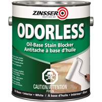 Odourless Oil-Base Stain Blocking Primer, White, Very Flat, 3.78 L, Gallon - Zinsser 248263