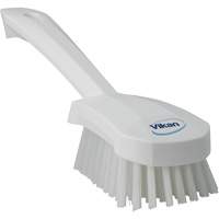 Brosse &agrave; r&eacute;curer avec manche courte, Soies Ferme, Longueur de 10", Blanc - Vikan 41925