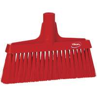 Upright Broom Head, Coarse/Fine Bristles, 10-1/4", Polyester, Red - Vikan 31044