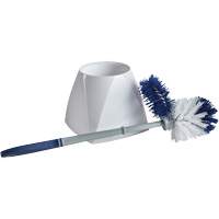 Brosse &agrave; cuvettes avec lave-rebord et valet, 15" l, Soies Synth&eacute;tique, Blanc - M2 Professional RT-TB-9315