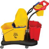 Multifunctional Mop Trolley, Down Press, 9.5 US Gal.(38 Quart), Yellow - RMP Maintenance Products 