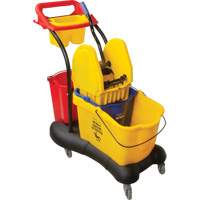 Multifunctional Mop Trolley, Down Press, 9.5 US Gal.(38 Quart), Yellow - RMP Maintenance Products 