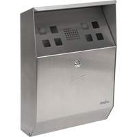 Smoking Receptacle, Wall-Mount, Stainless Steel, 1.6 Litres Capacity, 13-4/5" Height - Zenith Safety Products 