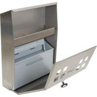 Smoking Receptacle, Wall-Mount, Stainless Steel, 1.6 Litres Capacity, 13-4/5" Height - Zenith Safety Products 