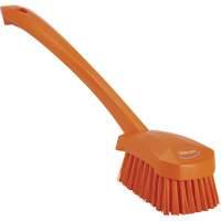 Long Handle Brush, Stiff Bristles, 16-3/10" Long, Orange - Vikan 41867