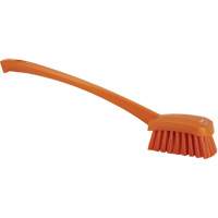 Long Handle Brush, Stiff Bristles, 16-3/10" Long, Orange - Vikan 41867